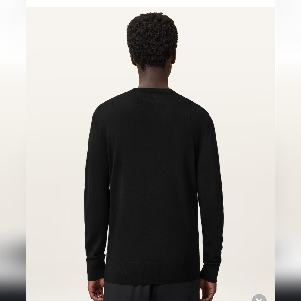 All Saints Black Long Sleeve Men's Light Sweater. - Picture 6 of 12